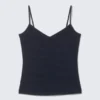 Slim V-Neck Cotton Singlet – Striped Dark Blue