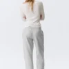 Slim V-Neck Long-Sleeved Top – Off-White