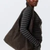 Slouchy Faux Leather Shoulder – Dark Brown