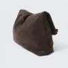 Slouchy Faux Leather Shoulder – Dark Brown