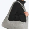 Slouchy Faux Leather Shoulder – Dusty Grey