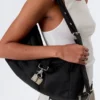 Small Slouched Clasp Shoulder Bag – Black