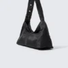 Small Slouched Clasp Shoulder Bag – Black