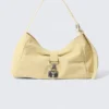 Small Slouched Clasp Shoulder Bag – Light Yellow