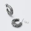 Smashed Chunky Hoop Earrings – Silver