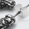 Smashed Chunky Hoop Earrings – Silver