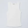 Smooth Fitted Tank Top – White