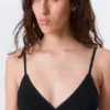 Soft Cotton Triangle Bra – Black
