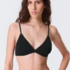 Soft Cotton Triangle Bra – Black