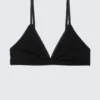 Soft Cotton Triangle Bra – Black