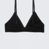 Soft Cotton Triangle Bra – Black
