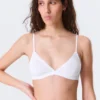 Soft Cotton Triangle Bra – White