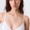 Soft Cotton Triangle Bra – White