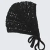 Soft Knitted Bonnet – Black