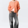 Soft Knitted Cardigan – Light Orange