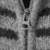 Soft Knitted Fitted Zip Cardigan – Black & Grey Stripes