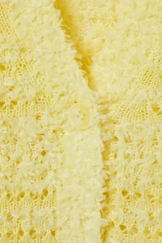 Soft Knitted Single-Breasted Cardigan – Light Yellow