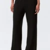 Soft Low Rise Bootcut Trousers – Black