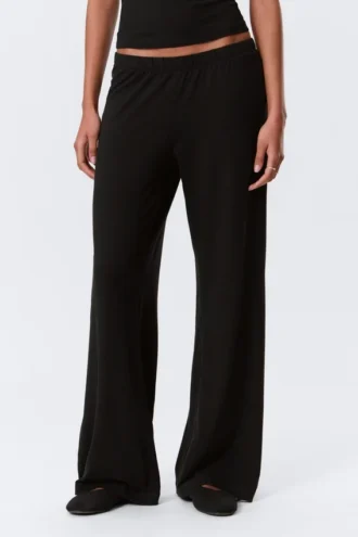 Soft Low Rise Bootcut Trousers – Black