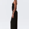 Soft Low Rise Bootcut Trousers – Black