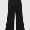 Soft Low Rise Bootcut Trousers – Black
