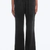 Soft Low Rise Bootcut Trousers – Black – Dark Grey Stripe