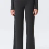 Soft Low Rise Loose Wide Leg Trousers – Washed Black