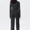 Soft Low Rise Loose Wide Leg Trousers – Washed Black
