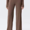 Soft Low Rise Loose Wide Leg Trousers – Washed Mole