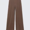 Soft Low Rise Loose Wide Leg Trousers – Washed Mole