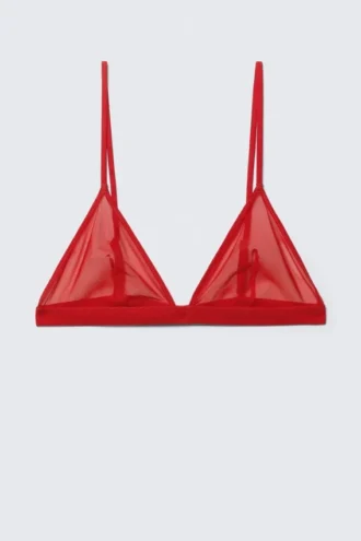 Soft Mesh Triangle Bra – Bright Red