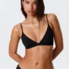 Soft Micro V-Neck Triangle Bra – Black