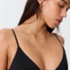Soft Micro V-Neck Triangle Bra – Black
