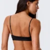 Soft Micro V-Neck Triangle Bra – Black