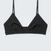 Soft Micro V-Neck Triangle Bra – Black