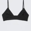 Soft Micro V-Neck Triangle Bra – Black