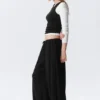 Soft Mid-Rise Balloon Trousers – Black