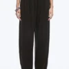 Soft Mid-Rise Balloon Trousers – Dark Brown
