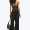 Soft Mid-Rise Balloon Trousers – Dark Brown