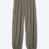 Soft Mid-Rise Balloon Trousers – Dusty Grey