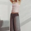 Soft Mid-Rise Balloon Trousers – Grey Melange
