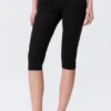 Soft Mid Rise Capri Leggings – Black