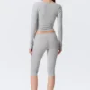 Soft Mid Rise Capri Leggings – Grey Melange
