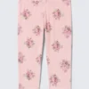 Soft Mid Rise Capri Leggings – Light Pink – Floral