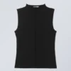 Soft Mock Neck Top – Black