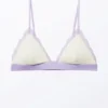 Soft Padded Triangle Bra – Dusty White & Lilac