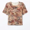 Soft Printed Short-Sleeved T-Shirt – Pink – Leopard-Paisley Pattern