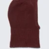 Soft Ribbed Knitted Hood – Dark Maroon