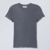Soft Sheer Fitted T-Shirt – Dusty Blue