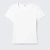 Soft Short-Sleeved Pointelle Top – White